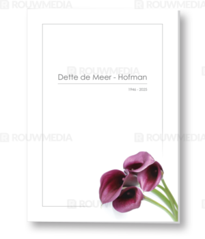 Rouwkaart met bloemen