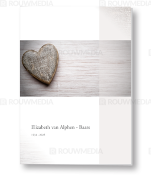 Rouwkaart met houten hart