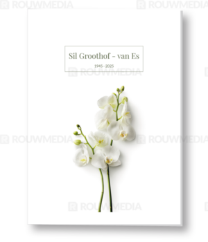 Rouwkaart met orchidee in bloei