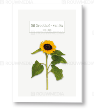 Rouwkaart zonnebloem