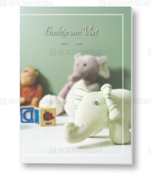Rouwkaart met knuffels en een speelgoedblokje