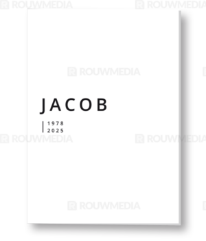 Minimalistische rouwkaart met stijlvol design