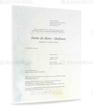 Rouwbrief met aquarel achtergrond