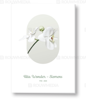 Rouwkaart met witte orchidee