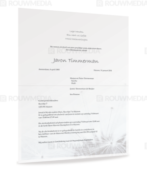 Rouwbrief met herfstblad