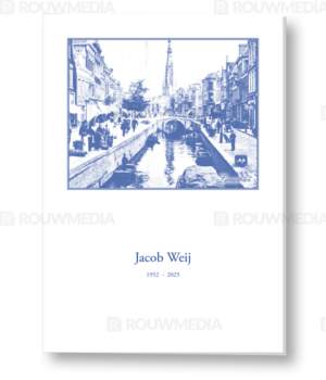 Rouwkaart met een gracht en St. Bonifatiuskerk in Leeuwarden