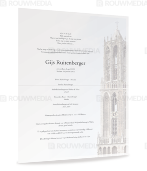 Rouwbrief met domtoren van Utrecht