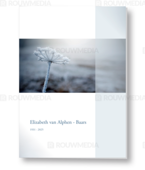 Rouwkaart met bevroren winterbloem