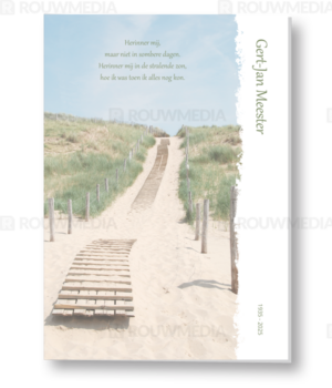 Rouwkaart met pad door de duinen