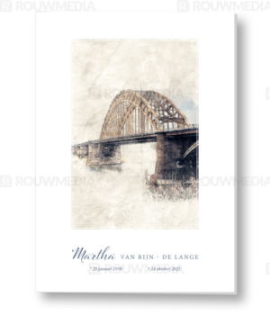 Rouwkaart met Nijmegen Waalbrug