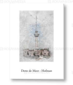 Rouwkaart met schets Rotterdam Euromast