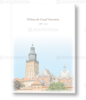 Rouwkaart met Walburgiskerk in Zutphen