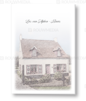 Rouwkaart met tekening woning
