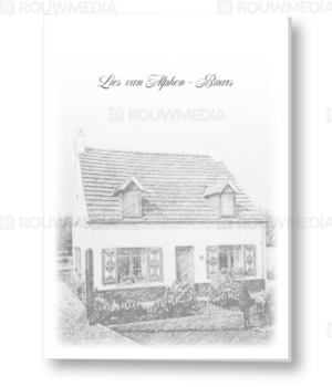 Rouwkaart met tekening woning