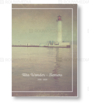 Rouwkaart met vintage vuurtoren
