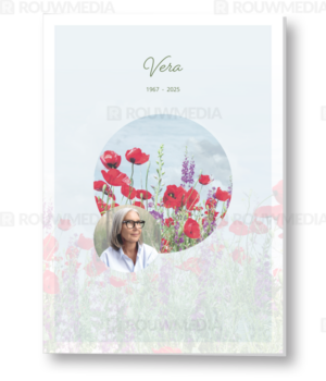 Klaproos met lavendel met portretfoto