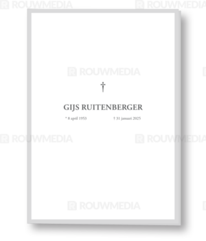 Rouwkaart met dik grijs kader