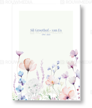 Aquarel geillustreerde veldbloemen groen
